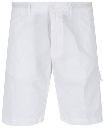 Aspesi Belt-Looped Slim-Cut Shorts - White