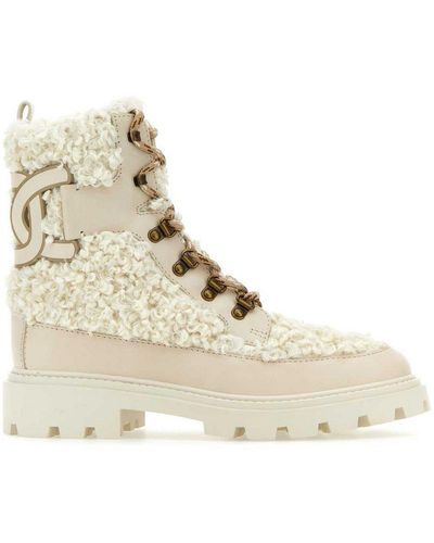 Tod's Kate 40mm Bouclé Ankle Boots - Natural