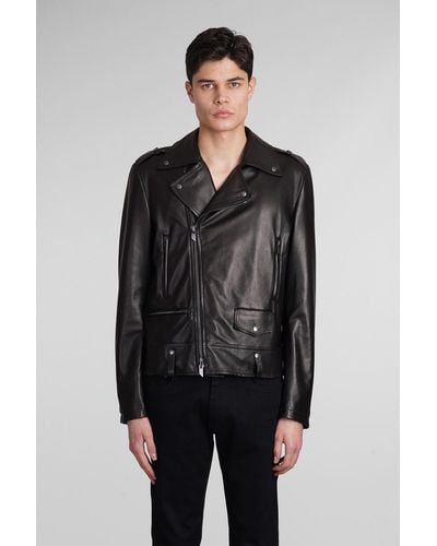 Salvatore Santoro Biker Jacket In Black Leather