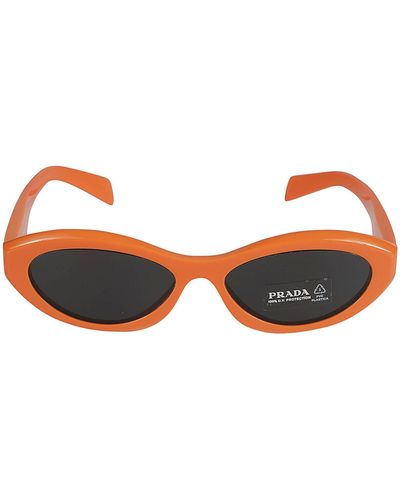 Prada Logo Sided Cat-eye Sunglasses - Orange