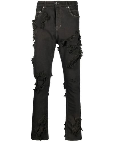 Rick Owens Distressed Skinny-fit Jeans - Black