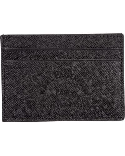 Karl Lagerfeld Rue St Guillaume Leather Credit Card Holder - Black