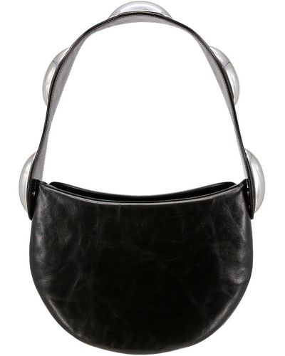 Alexander Wang Dome Crackle Zip-Up Shoulder Bag - Black