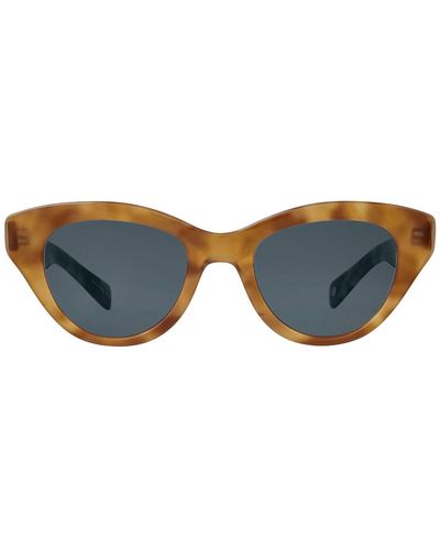 Garrett Leight Dottie Sun Ember Tortoise/Semi-Flat Smoke Sunglasses - Blue