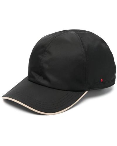 Kiton Nylon Baseball Hat With Logo - Black