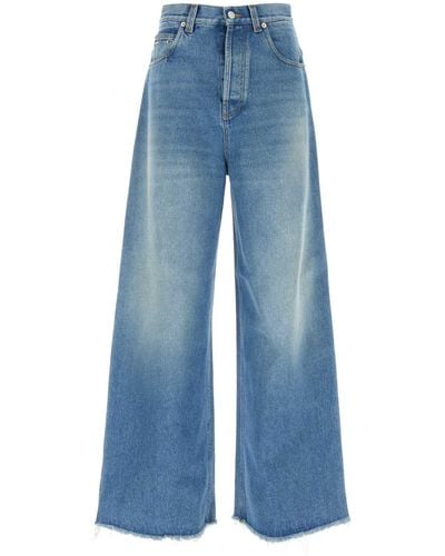 Gucci Denim Wide-Leg Jeans - Blue