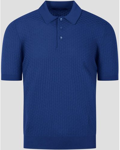 Tagliatore 3D Knit Polo Shirt - Blue