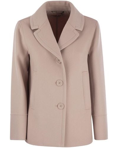 Max Mara Moon Single Breasted Wool Caban - Natural