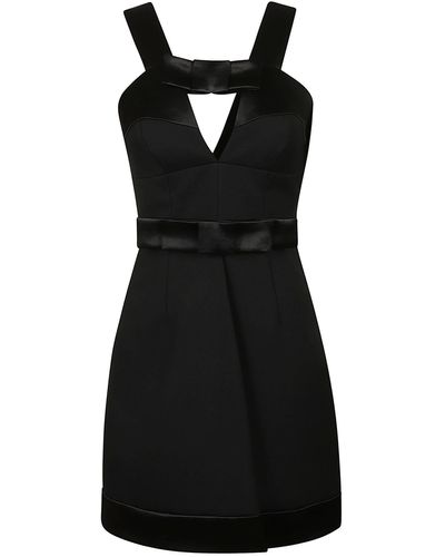 Jil Sander V-Neck Sleeveless Short Dress - Black