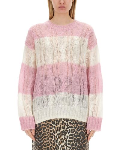 Ganni Cable-Knit - Pink