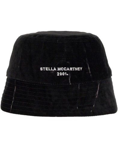 Stella McCartney Logo Embroidered Bucket Hat - Black