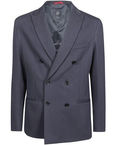 Fay Double Breasted Jacket - Blue