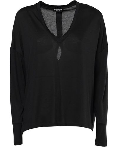 Dondup Silk Longsleeve T-Shirt - Black