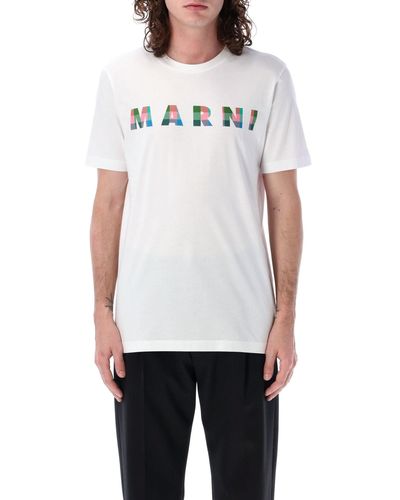 Marni T-Shirt With Print Logo - White