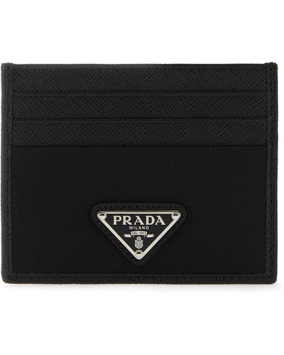 Prada Leather And Satin Card Holder - Black