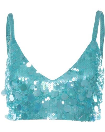 P.A.R.O.S.H. Sequined Top - Blue