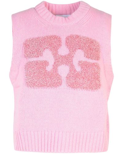 Ganni Wool Myth Vest - Pink