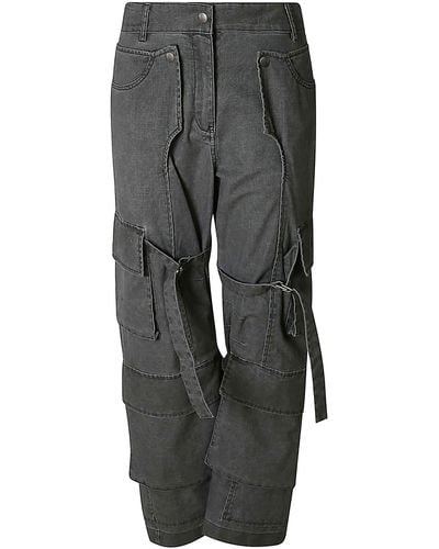 Acne Studios Multi Pockets Layered Cargo Pants - Gray