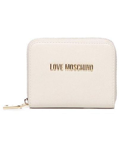 Love Moschino Logo Lettering Zip Around Wallet - White