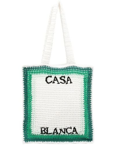 Casablancabrand White And Green Tennis Crochet Bag