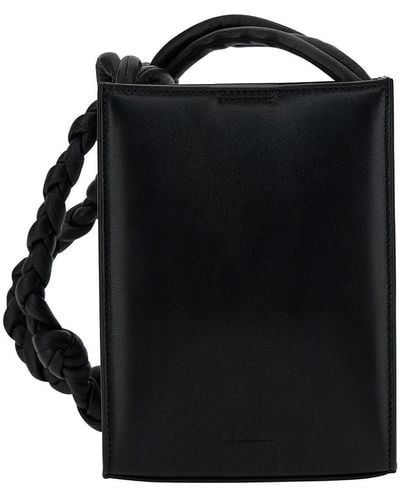 Jil Sander Tangle Small Shoulder Bag With Embossed Logo - Black