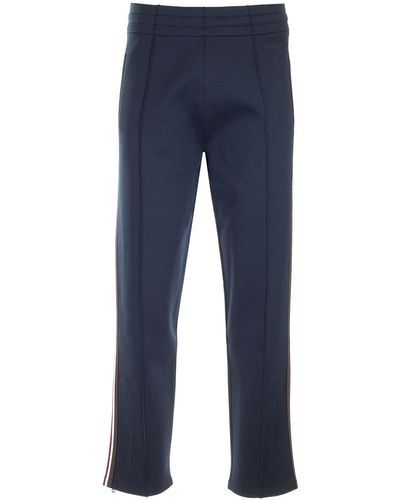 Burberry Pants With Striped Bands - Blue