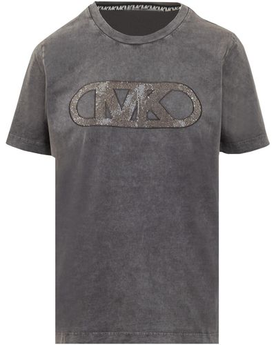 MICHAEL Michael Kors Michael Acid Empir Crop T-Shirt - Gray