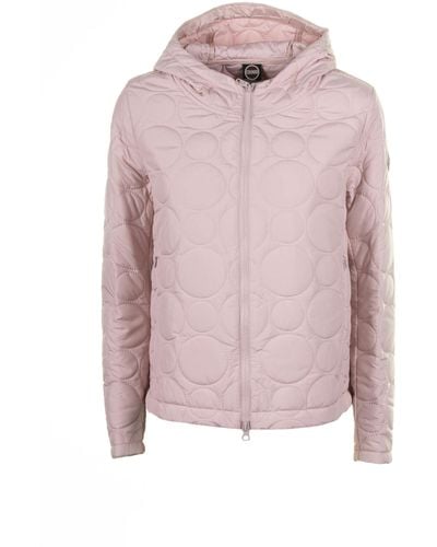 Colmar Quilted Cape With Zip And Hood - Pink