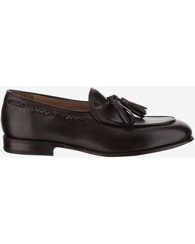 Herve Chapelier Leather Loafers - Black