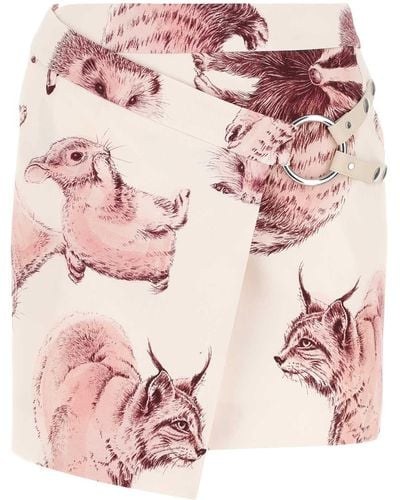 Stella McCartney Allover Graphic Printed Mini Skirt - Pink