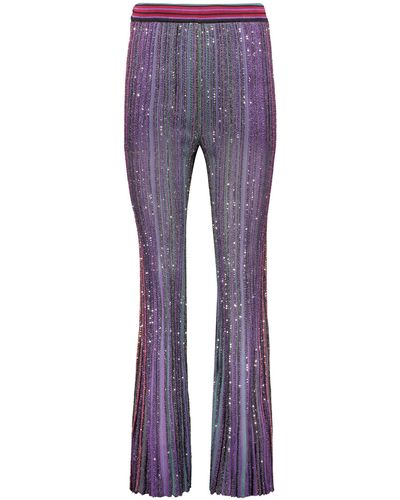 Missoni Lurex Details Knit Trousers - Purple