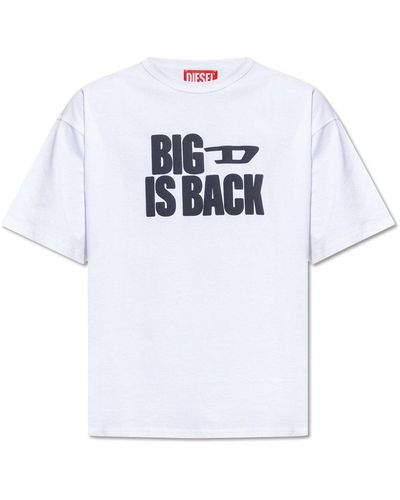 DIESEL 't-boxt-back' T-shirt With Print, - White