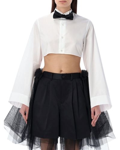Noir Kei Ninomiya Cropped Shirt - White