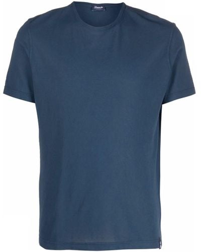 Drumohr Cotton Crew Neck T-shirt - Blue