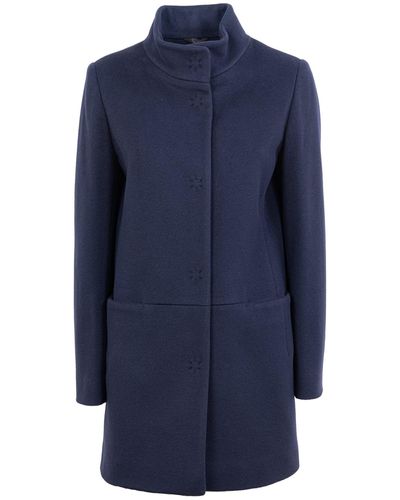 Cinzia Rocca Luxury Single-breasted Coat - Blue