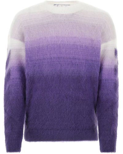 Off-White c/o Virgil Abloh Multicolour Mohair Blend Jumper - Purple