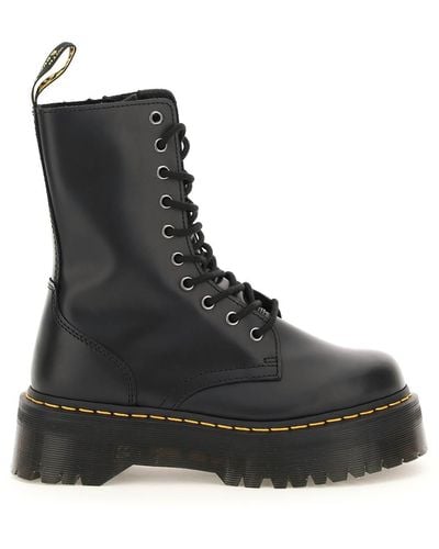 Dr. Martens Jadon Hi Leather Platform Boots - Black