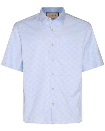 Gucci Gg Supreme Oxford Shirt - Blue