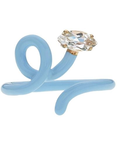Bea Bongiasca Baby Vine Tendril Ring In Baby Blue