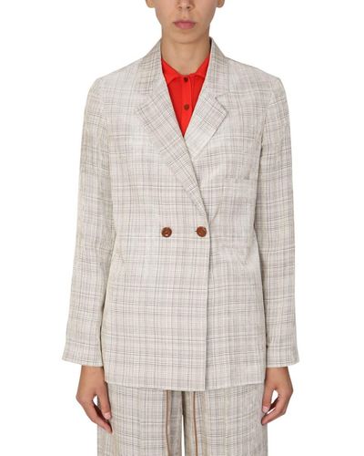 Alysi Double-Breasted Blazer - White