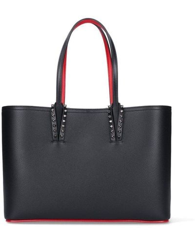 Christian Louboutin Cabata Small Stud-embellished Leather Tote Bag - Black