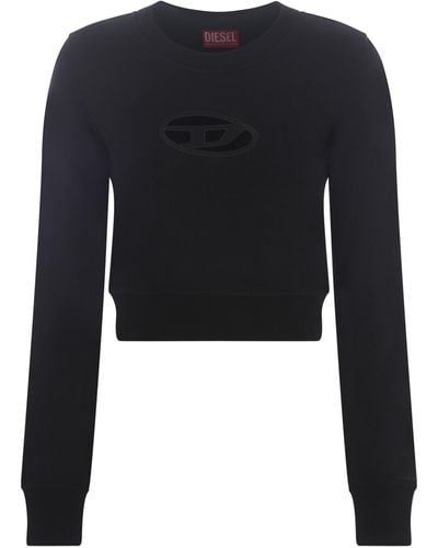 DIESEL Sweatshirt F-slimmy-od In Fleece Cotton - Black