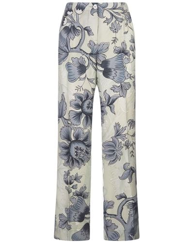 F.R.S For Restless Sleepers Eterno Trousers With Renaissance Flowers - Grey