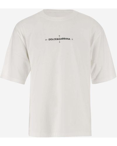 Dolce & Gabbana Cotton T-Shirt With Logo Print - White