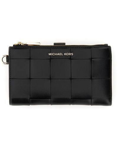 Michael Kors Braided Leather Wallet - Black