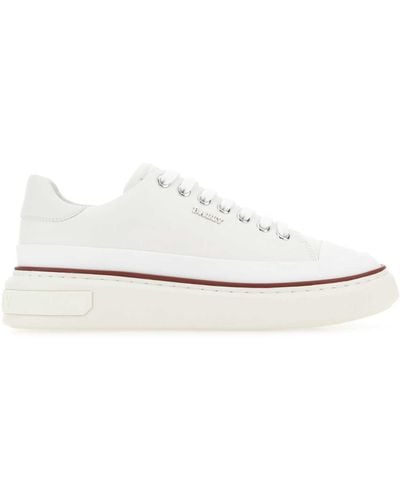 Bally Ivory Leather Maily Trainers - White