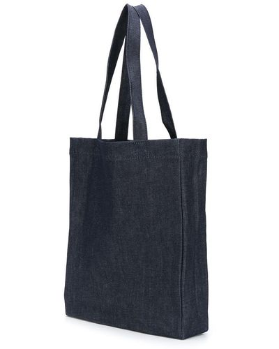 A.P.C. 'reset' Denim Shopper Bag in Black | Lyst