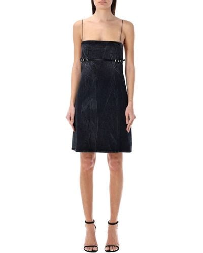 Givenchy Voyou Straps Denim Mini Dress - Black