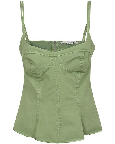 Stella McCartney Garment Dyed Peplum Top - Green