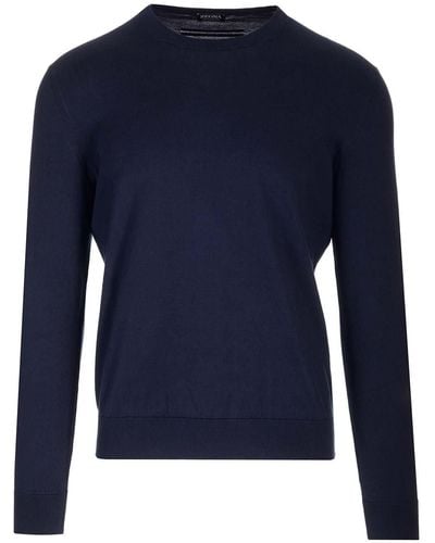 Zegna Premium Cotton Sweater - Blue